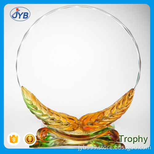 custom beautiful ornament fancy green crystal trophy